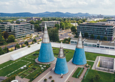 The rooftop of the Bundeskunsthalle in Bonn, Germany