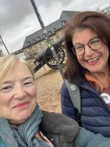 Greeter Helga with visitor from London. 